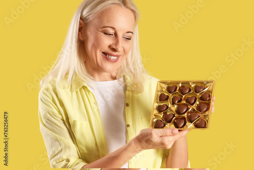 Mature woman with heart-sha...