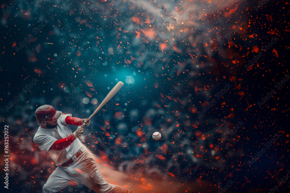 Batter (batteur en français) ou hitter en tenue avec son casque et sa