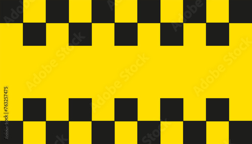 Modern Geometrical Frame from taxi checkers background. Design Geometry backdrop with copy space. Creative wallpaper with space for text. Vector illustration. EPS 10 
