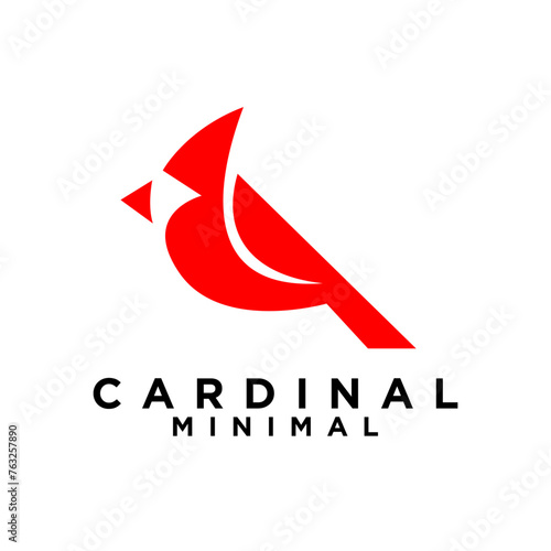 cardinal bird logo icon vector illustration template