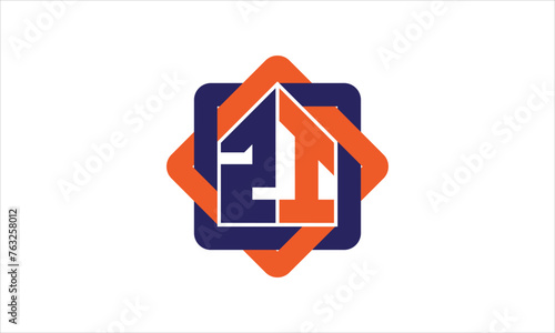 ZI real estate logo design vector template.