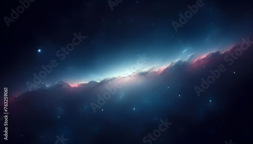 Galassia blu e rosa, cielo stellato nello spazio photo