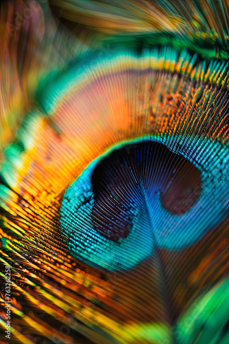 A very colorful peacock feather macro. Fantastic desktop image © Fabio