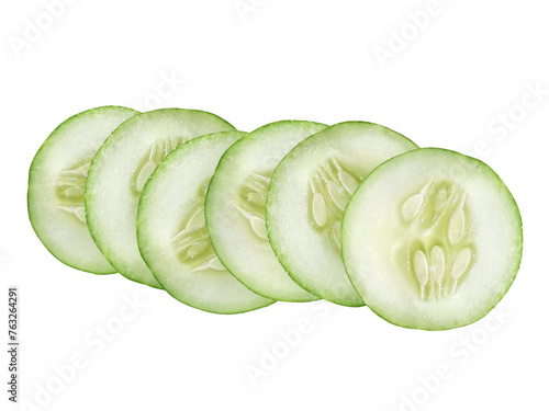 fresh cucumber slice, transparent backgroundund