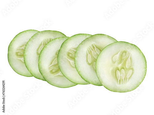 fresh cucumber slice, transparent backgroundund photo