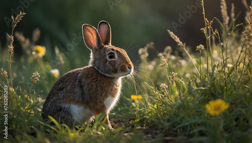 Cute Brown Bunny Rabbit on a Spring Day © ART Forge