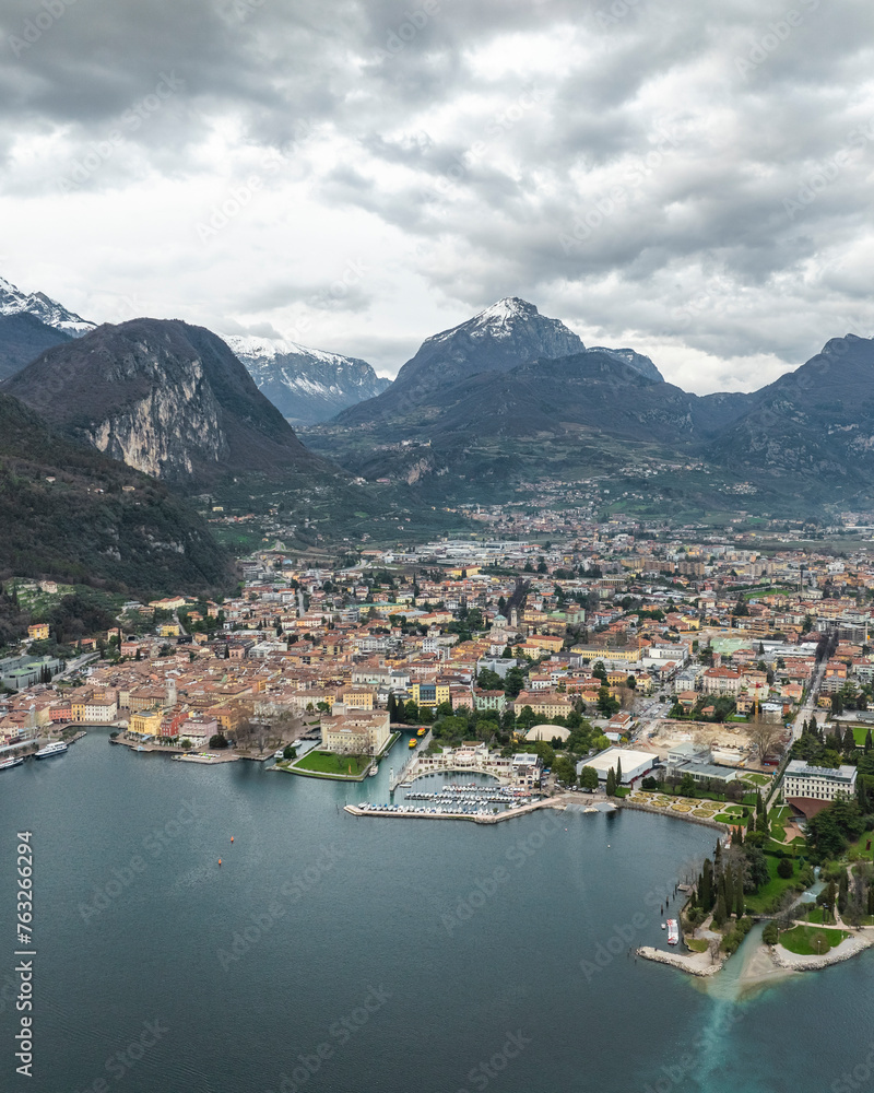 Aerial view of Riva del Garda on Garda lake, Trentino, Italy. Aerial view of Riva del Garda on Garda lake, Trentino, Italy.