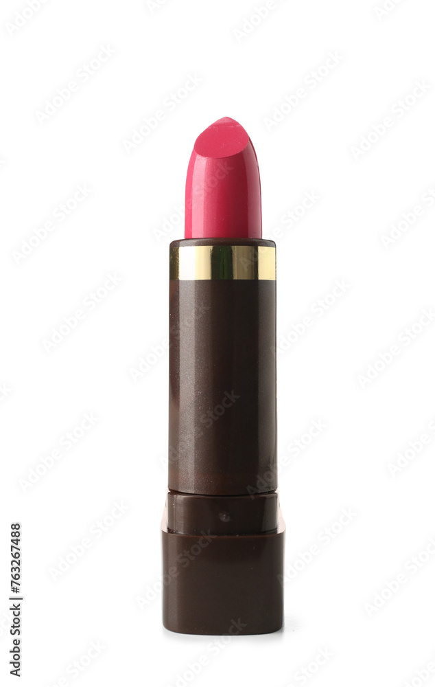 Beautiful pink lipstick on white background Beautiful pink lipstick on white background