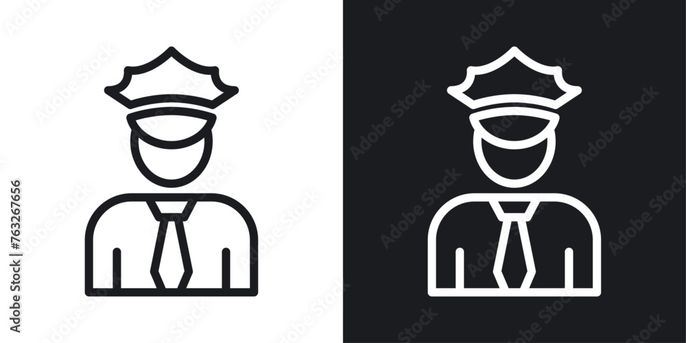 Police and Law Enforcement Role Icons. Security and Public Safety Officer Symbols