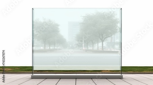 Blank sidewalk advertising stand background