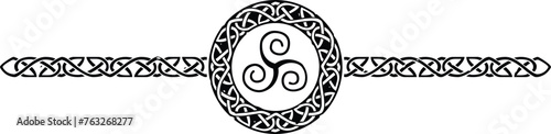 Ornate Celtic Pattern Circle Header with Triskelion