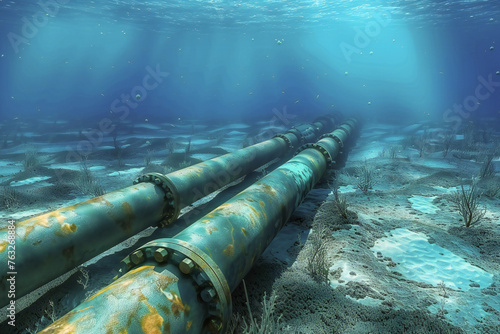 Subsea oil and gas pipeline metal conduit for underwater 
