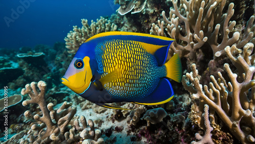 Underwater Life Portrait of fish close uup