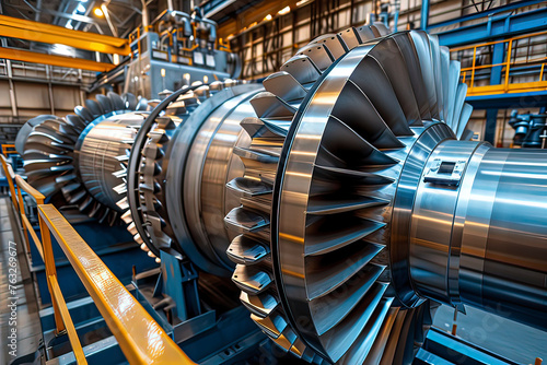 Obraz na płótnie turbine generator. AI technology generated image w salonie