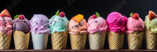 Savor a variety of delectable gelato flavors - full frame background banner detail