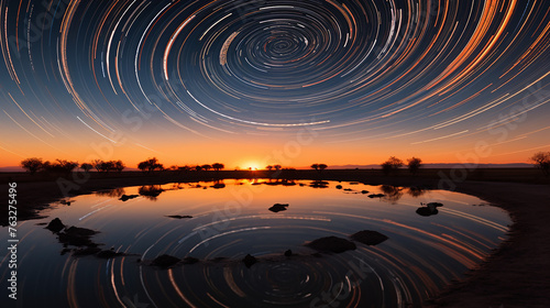 Image of stellar space background with river scenic.