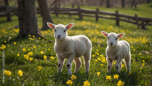 Charming Sheep and Lamb on the Farm: Captivating Images of Spring Agriculture