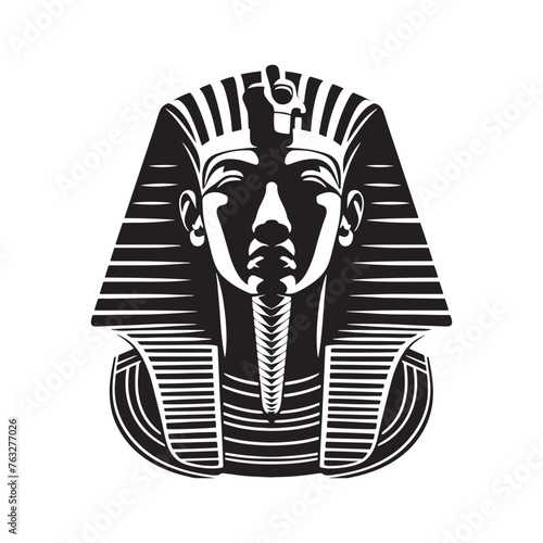 Enchanting Khafre Pharaoh Silhouette: An Ode to Egypt's Legendary Leaders in Khafre Illustration - Minimallest Khafre Vector - Egyptian Silhouette
