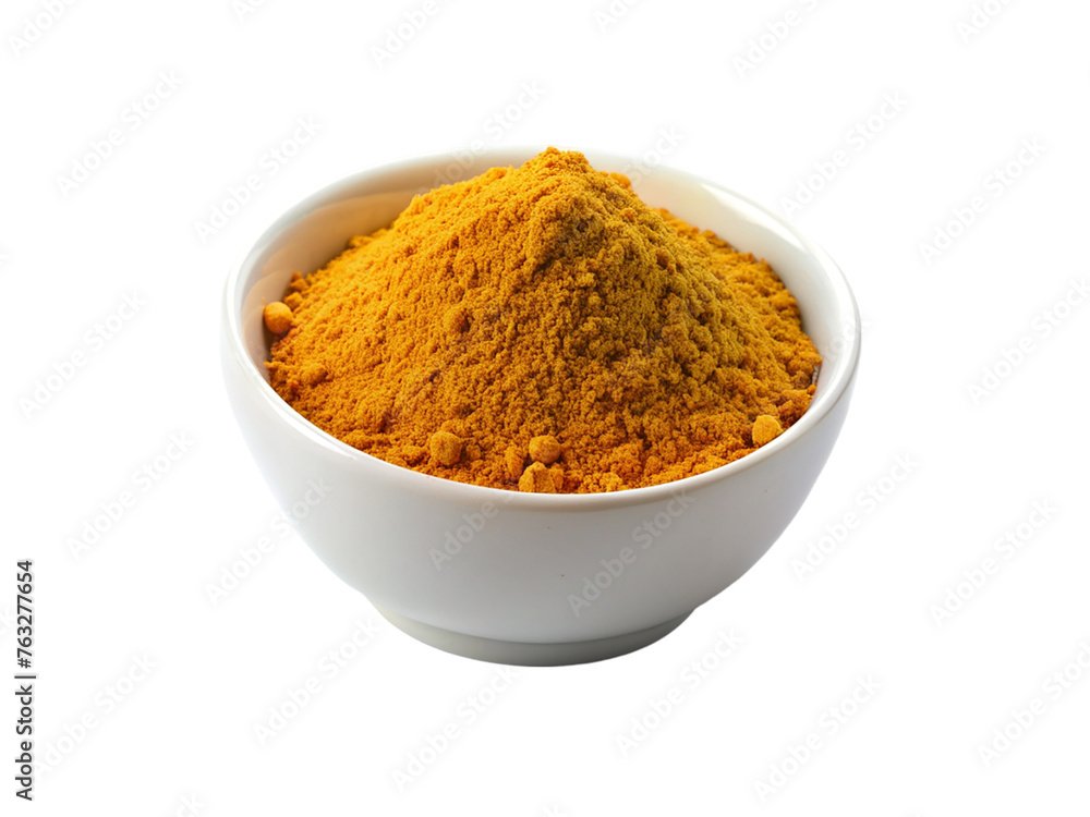 Turmeric powder in a bowl. isolated on transparent background. Turmeric powder in a bowl. isolated on transparent background.