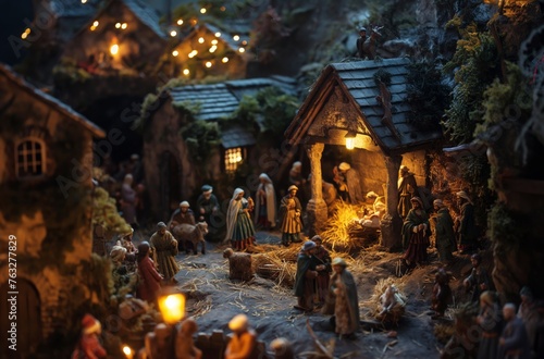 Nativity scene at Christmas