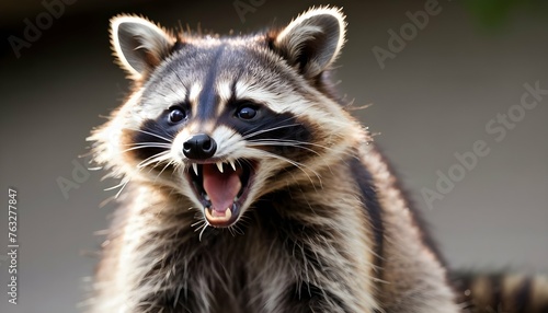 A Raccoon With Its Mouth Open Displaying Its Shar Upscaled 6 © Arifa