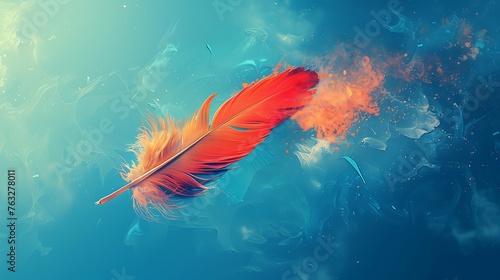 Copy space magic feather design graphic resource background AI image Generative