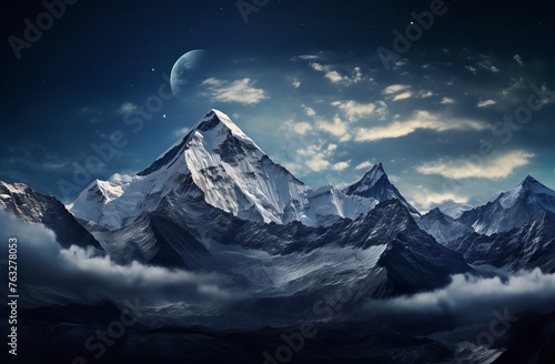 A Breathtaking View of Mount Everest with the