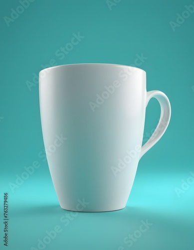 Coffee mug mockup on a turquoise background, coffee cup Mock Up