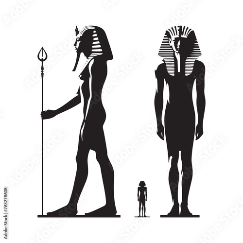 Timeless Khufu Pharaoh Silhouette Majesty - Embracing the Iconic Reign of Ancient Rulers with Khufu Illustration - Minimallest Khufu Vector
