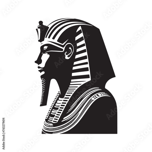 Royal Khufu Silhouette Tribute - Celebrating the Majesty of Ancient Egypt with Khufu Illustration - Minimallest Khufu Vector
