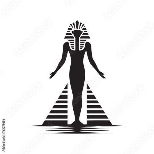 Noble Khufu Silhouette Heritage - Preserving the Splendor of Pharaonic Reign with Khufu Illustration - Minimallest Khufu Vector
