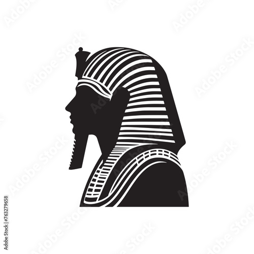 Legendary Khufu Pharaoh Silhouette - An Eternal Homage to the Rulers of Ancient Egypt with Khufu Illustration - Minimallest Khufu Vector
