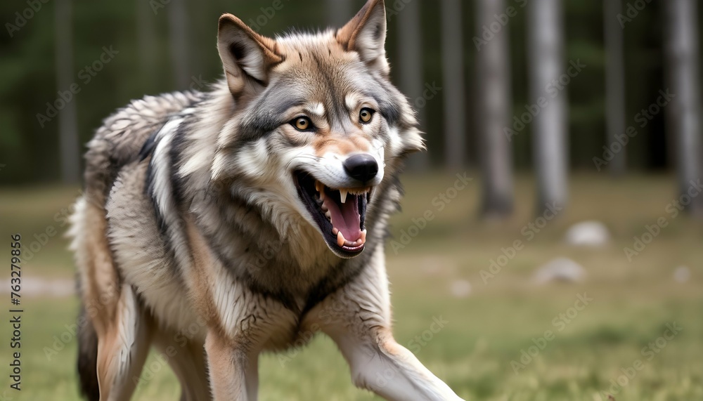 A Wolf With A Playful Grin Ready For Fun Upscaled