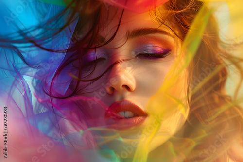 In the delicate curve of her lips  there was a hint of mischief  a playful allure that beckoned with promises of adventure. With each smile  she painted the world with colors brighter than any rainbow