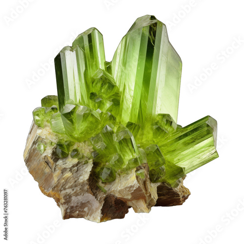 Vesuvianite isolated on transparent background photo