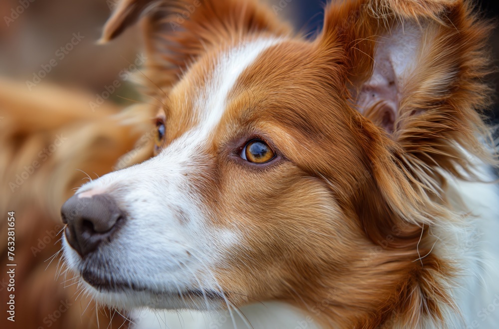 Close-up of brown and white dog Close-up of brown and white dog