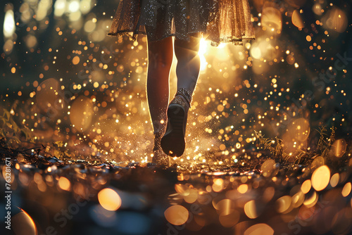 With each step, she left a trail of glitter in her wake, a sparkling testament to her effervescent spirit. 