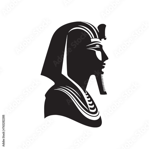 Royal Menkaure Silhouette Spectacle - Illuminating the Path of History with Menkaure Illustration - Minimallest Menkaure Vector
