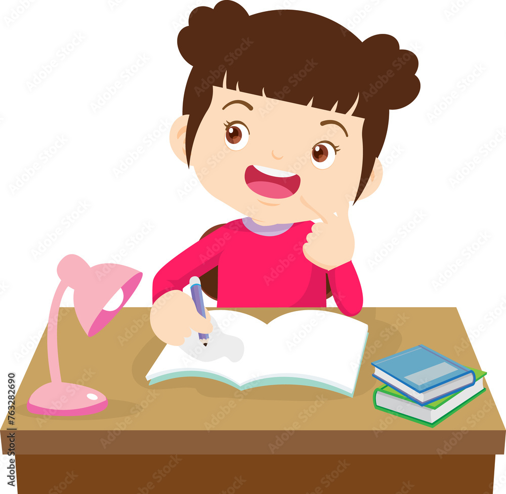 kid learning doing homework read and writing on desk kid learning doing homework read and writing on desk