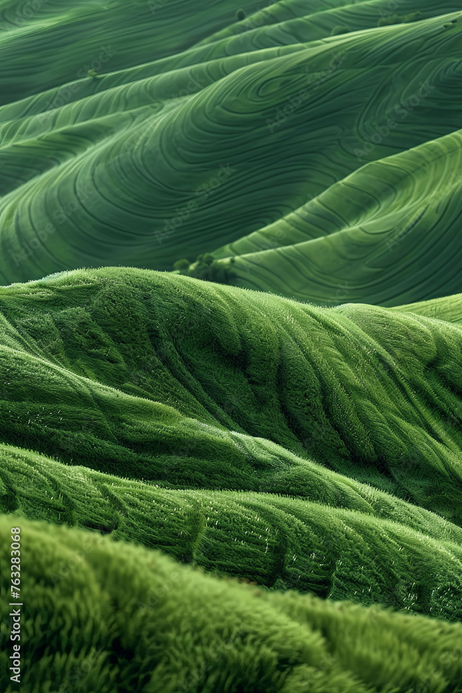 Fototapeta premium Beautiful green hills texture pattern