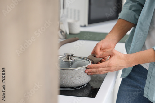Person cooking meal on mode...