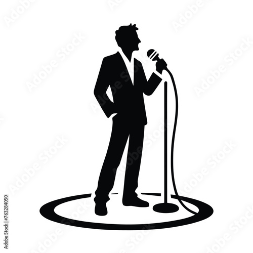 Singer Performing with Microphone