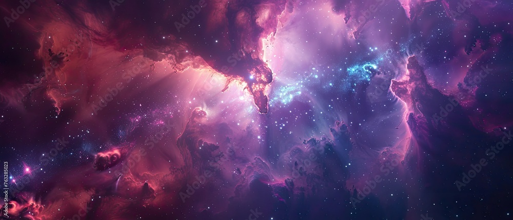 An ethereal cloud of interstellar dust and stars, creating a cosmic abstract scene,