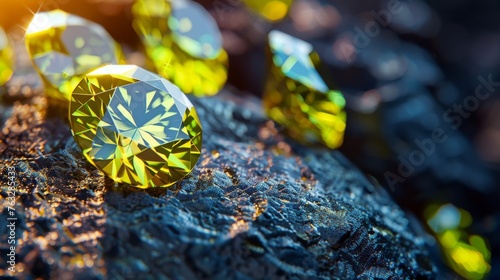 The dark yellow gemstone jewelry cut with dark stone background. --ar 16:9 --style raw Job ID: 2143b6f7-a661-498e-bcfe-2b943ad3245e