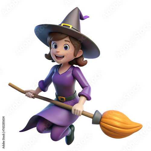 Cute witch 3dcartoon style photo