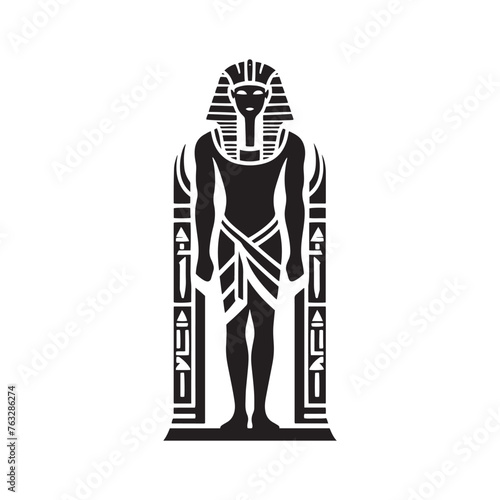 Timeless Majesty of Ramses II Pharaoh Silhouette - Icon of Ancient Civilization in Pharaoh Ramses Illustration - Minimallest Pharaoh Ramses Vector
