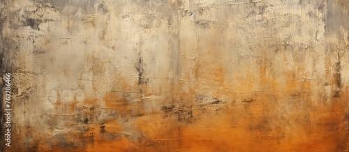 A close up of weathered brown hardwood flooring with a rusty wall in the background  showcasing a unique natural landscape pattern