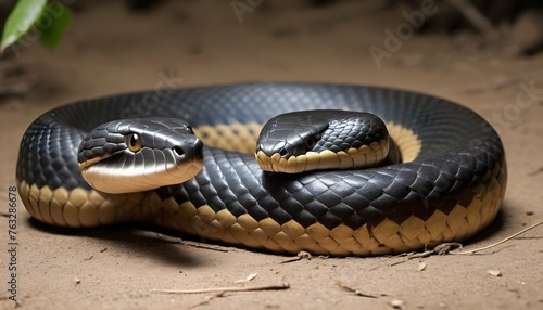 A King Cobra With Its Body Coiled Tightly Ready T Upscaled 3