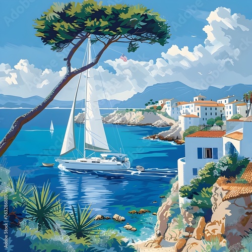 Tranquil Mediterranean Sailing Voyage Among Idyllic Island Landscapes