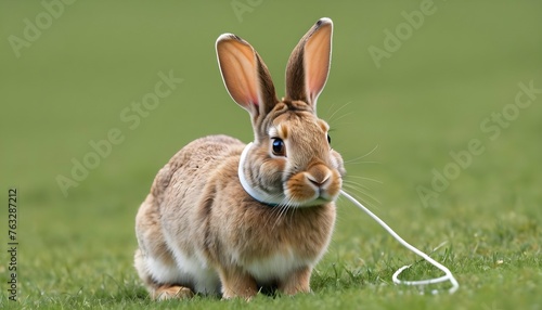 A Rabbit With Ears As Long As A Telephone Wire Upscaled photo